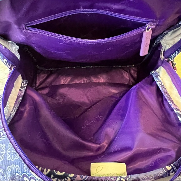 VERA BRADLEY Lilac Tapestry Lighten Up Essentials L Backpack Purple 2016 Pink - Picture 15 of 17